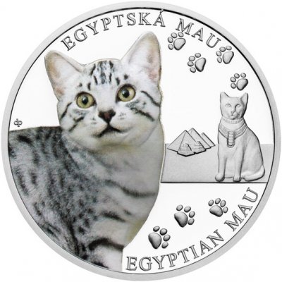 Česká mincovna Stříbrná mince Plemena koček - Egyptská mau proof 1 oz – Zboží Dáma