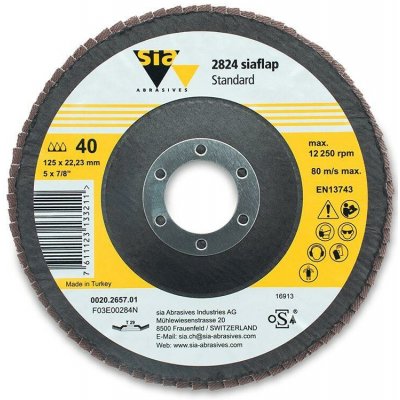 SIA Abrasives SiaAbrasives | Lamelové kotouče pro úhlové brusky SiaFlap Průměr: 125 mm, Hrubost: P 120 – Zboží Dáma