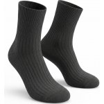 Ponožky 100% bavlna ČESKÁ VÝROBA jemný lem žebrované tmavě šedá – Sleviste.cz