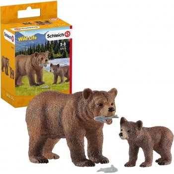 Schleich 42473 Grizzly mládě s matkou