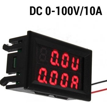 Neven YB27VA DC 0-100V/10A 2v1 LCD digitální ampérmetr/voltmetr panelový