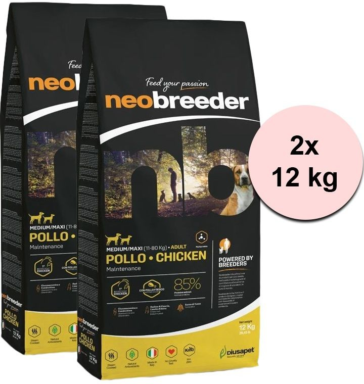 Alleva Neo Breeder Adult Medium & Maxi chicken 2 x 12 kg