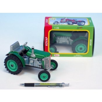 Kovap Traktor Zetor zelený na klíček kov 14cm 1:25