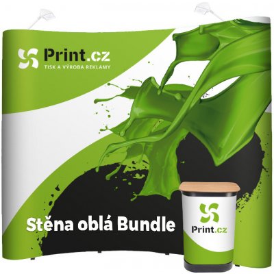 Print.cz Pop Up stěna Impact oblá kompletní balíček s vybavením 254x222 cm – Zbozi.Blesk.cz