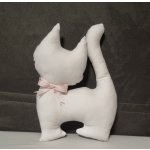 Nebe doma Látková kočka k vybarvení s růžovou mašlí – Hledejceny.cz