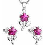 Pavona sada s krystaly Swarovski náušnice řetízek a přívěsek růžová kytička 39172.3 fuchsia – Zbozi.Blesk.cz