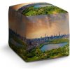 Sedací vak a pytel Sablio Taburet Cube New York Central Park 40x40x40 cm