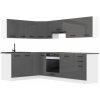 Kuchyňská linka Belini JANET Premium Full Version 420 cm šedý lesk s pracovní deskou