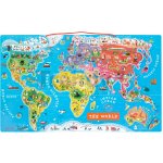Janod Velká závěsná magnetická mapa světa v angličtině – Zboží Mobilmania