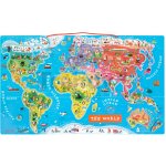 Janod Velká závěsná magnetická mapa světa v angličtině – Sleviste.cz