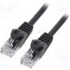 síťový kabel Gembird PP6U-1M/BK Patch, U/UTP6, lanko, CCA, PVC, 1m, černý