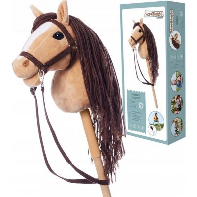 HOPPIHORSE kůň na tyči hobby horse velikost A4 béžový – Sleviste.cz