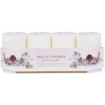 Nohel Garden Svíčka adventní VÁLEC rustikální vonná matná bílá, pr. 6 x 10 cm, 4 ks – Hledejceny.cz