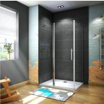 H K - Čtvercový sprchový kout MELODY B5 100x100 cm s jednokřídlými dveřmi s pevnou stěnou včetně sprchové vaničky z litého mramoru MELODYB5100100/THOR-100SQ – Zboží Mobilmania