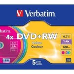 Verbatim DVD+RW 4,7GB 4x, slim case, 5ks (43297) – Zboží Živě