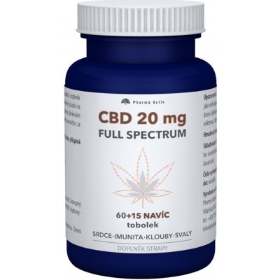 Pharma Activ CBD 20 mg 60 + 15 tobolek – Zboží Mobilmania