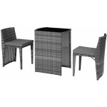tectake 404210 ratanový set bistro hamburg - šedá – Zboží Dáma