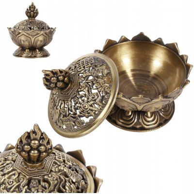 KADIDELNICE LOTOS PRO SYPKÉ KADIDLO, MOSAZNÁ BARVA – Sleviste.cz