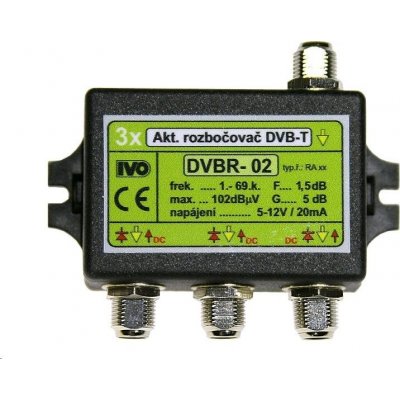 Ivo DVBR-02 aktivní rozbočovač 3x výstup"F" 5dB zisk – Hledejceny.cz