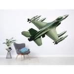 Nalepte.cz Vojenská stíhačka textilní přelepitelná samolepka na zeď arch 47 x 31 cm – Hledejceny.cz