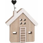 Anděl Přerov Domek s kovovým srdcem dřevěný na postavení, 13 x 15 x 2 cm – Hledejceny.cz