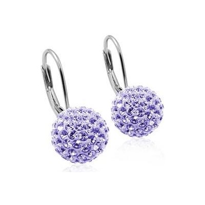 Nubis stříbrné náušnice s krystaly Crystals from Swarovski Light Amethyst NBS001-LA – Hledejceny.cz