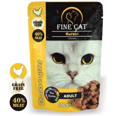 Fine Cat Grain-Free Adult kuřecí v omáčce 100 g – Sleviste.cz