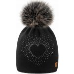 Fashionweek dámská zimní čepice s bambulí flísová podšívka Wool Heart Černá – Hledejceny.cz
