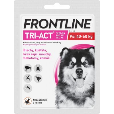 Frontline Tri-Act Spot-On Dog XL 40-60 kg 1 x 6 ml – Sleviste.cz
