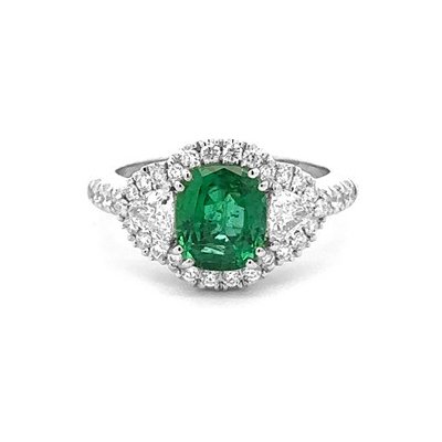 Beny Jewellery Zlatý Prsten se Smaragdem a Diamanty 2011723