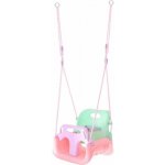 Kruzzel 27356 Dětská houpačka 3 v 1 zeleno-růžová – Zboží Mobilmania