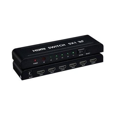 PremiumCord HDMI switch 5:1 kovový s dálkovým ovladačem a napájecím adaptérem (KHSWIT51B) – Hledejceny.cz