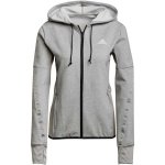 adidas HOODED TRACK TOP šedá Bílá Černá dámská mikina – Zboží Dáma