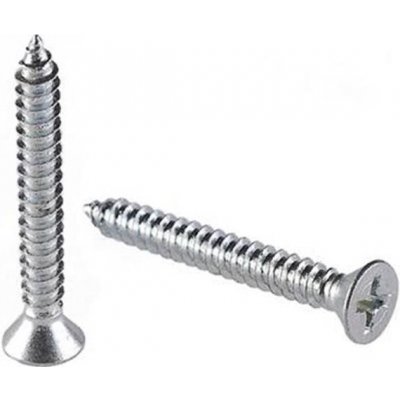 Šroub do plechu se zapuštěnou hlavou Phillips pr. 3,9x38mm, ostrá špička, DIN 7982C, ocel, zinek bílý, (100ks) – Zbozi.Blesk.cz