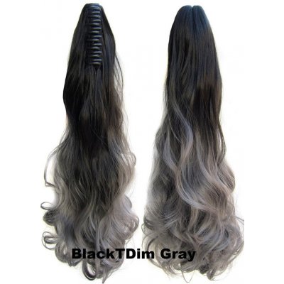 Girlshow Culík, cop na skřipci - vlnitý 55 cm - Ombre styl odstín Black T Dim Grey – Hledejceny.cz