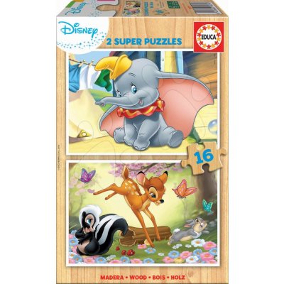 Educa Drevené pre deti Disney Zvieratká Dumbo 2 x 16 dílků – Zboží Mobilmania
