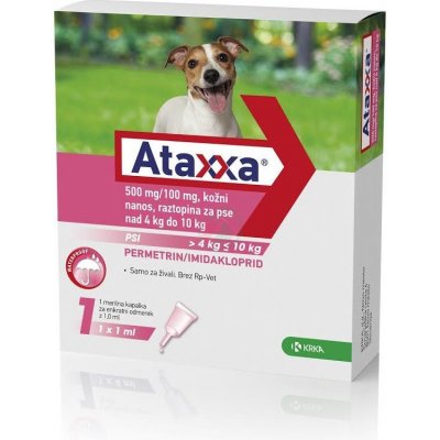 Ataxxa Spot-on pro psy 4-10 kg M 500 / 100 mg 1 x 1 ml – Sleviste.cz