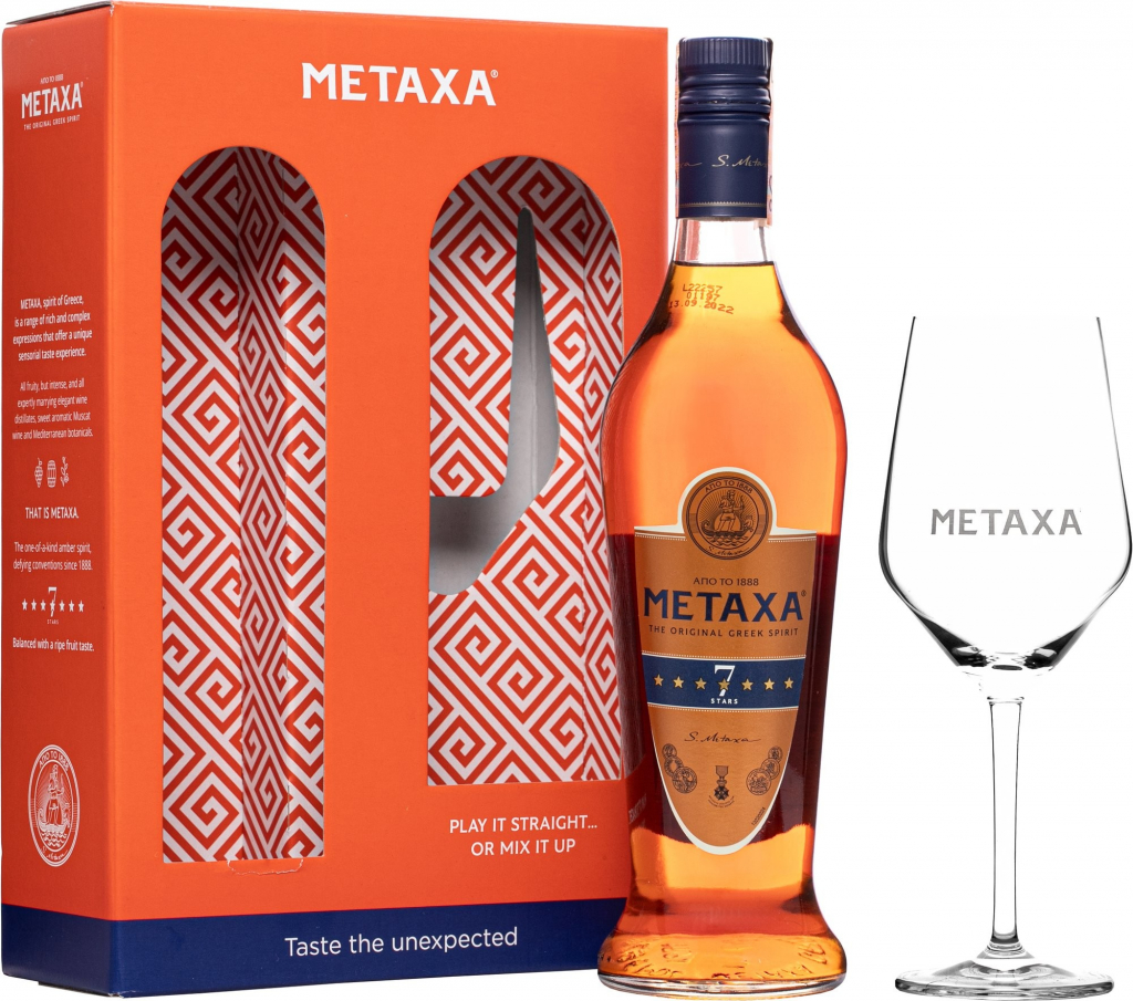 Metaxa 7* 40% 0,7 l (dárkové balení 2 sklenice)