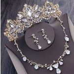 B-Top slavnostní souprava s puzetami klipsy a korunkou Ice Queen ve zlaté – Zbozi.Blesk.cz