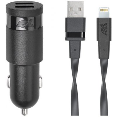 Riva Power 4225 BD2 duální automobilový adaptér 3,4A/2xUSB, černá + Mfi Apple Lightning kabel – Zboží Mobilmania