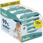 Pampers Dětské čisticí ubrousky s 99 % vody 18 x 60 ks – Sleviste.cz