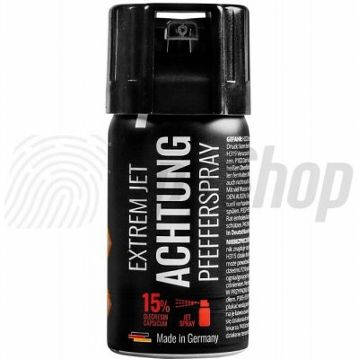 Pepřový sprej do kapsy Umarex 40 ml Achtung eXtrem Jet 15% OC extra silný účinná sebeobrana dosah 4 m odolný proti větru 590542112 – Zboží Dáma