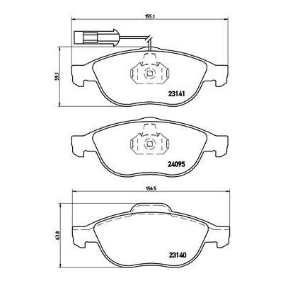 Sada brzdových destiček, kotoučová brzda BREMBO P 23 114