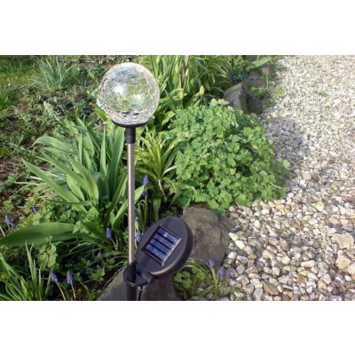 Zahradní LED solární lampa skleněné koule s barevnou změnou osvětlení – Zboží Mobilmania