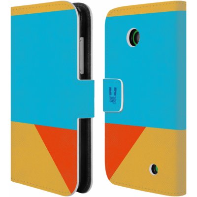 Pouzdro HEAD CASE Nokia LUMIA 630/630 DUAL barevné tvary béžová a modrá DAY WEAR