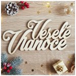 Lymfy Veselé Vánoce 100x50mm přírodní dřevo – Hledejceny.cz