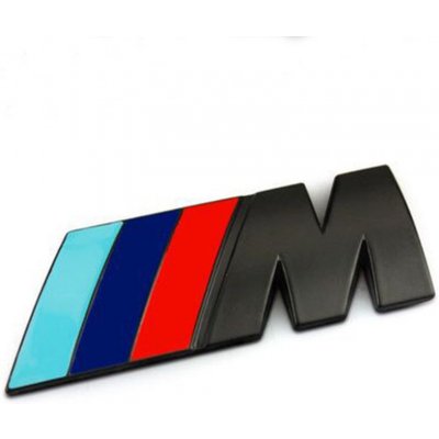 BMW M znak / logo (2v1) - kov, matná černá – Sleviste.cz