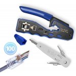 W-Star Sada nářadí pro síťaře WS850, kleště RJ45 RJ11, narážeč, 100x RJ45EZ, 100x krytka – Zboží Dáma