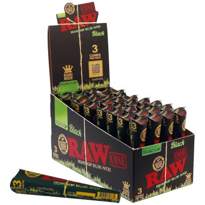 Raw Black Organic Hemp Kingsize předbalené dutinky 3 ks – Zboží Dáma