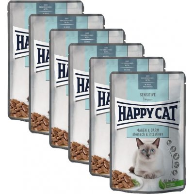 Happy Cat Sensitive Magen & Darm Žaludek a střeva 6 x 85 g